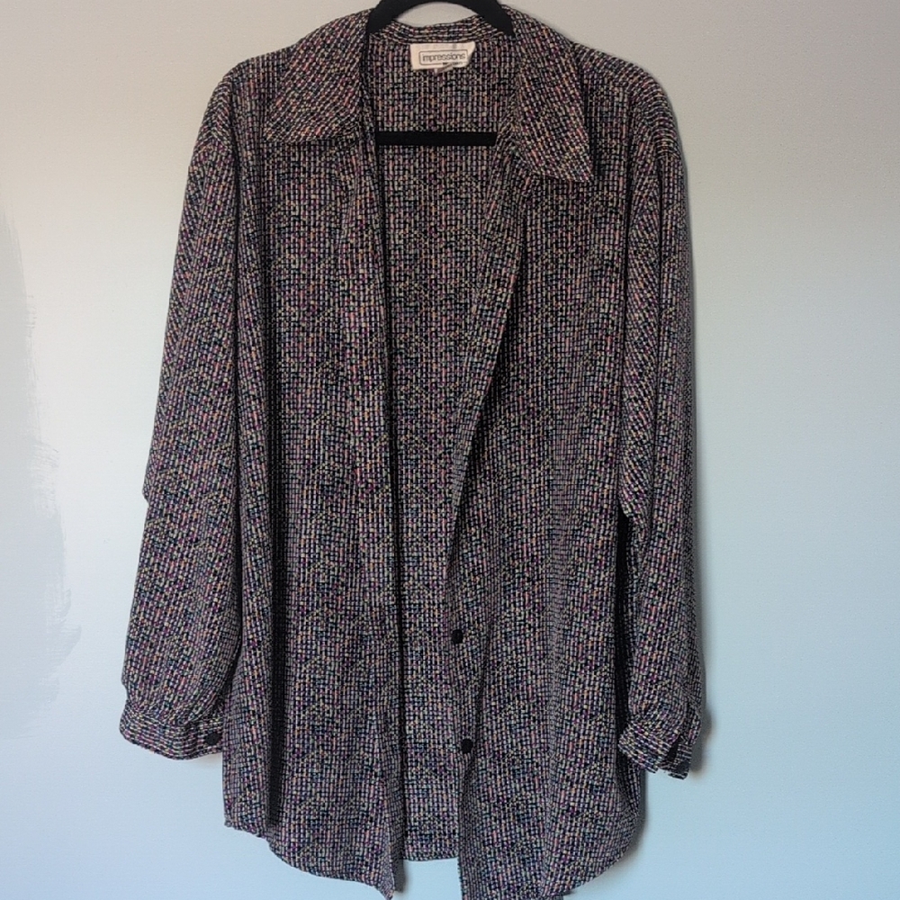 Impressions Colorful Patterned Shirt